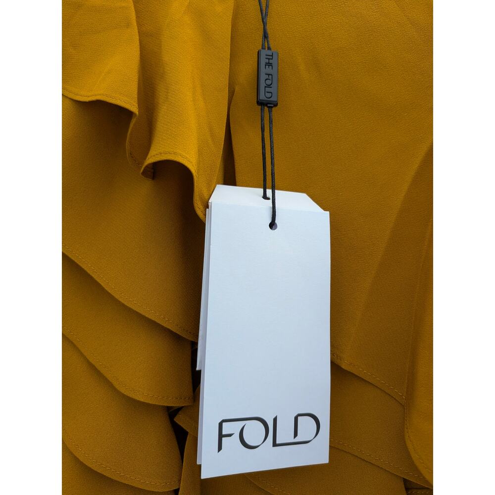 The Fold London Livenza Blouse Silk Mustard Yellow US 4 UK 8 Long Sleeve NWT - Picture 4 of 7